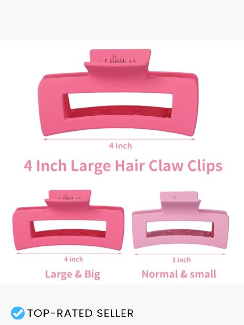 Extra Large Jumbo Hair Clips Square Jaw Clips for Thick Hair Women Accessory - Picture 3 of 7